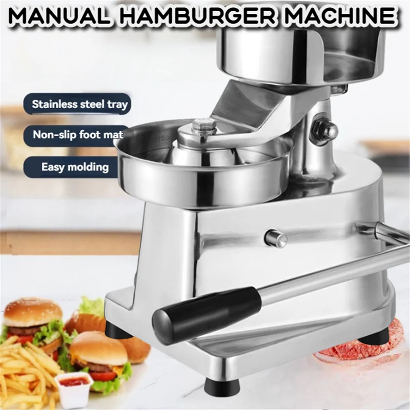 100/130/150mm Manual Hamburger Beef Patty Forming Machine with 500 Sheets of Oil Absorbing Paper Beef Pie Mold Tool