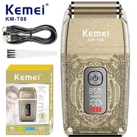 Kemei Compound Three Knife Net Shaver Digital Display Electric Shaver Head Oil Head Gradient Shaver USB Charging Model KM-T88 1