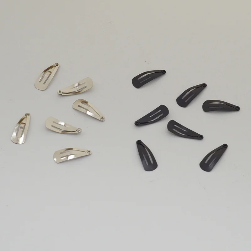 Small Snap Hair Clips Babies Small Metal Hair Clips Black 100pcs 2