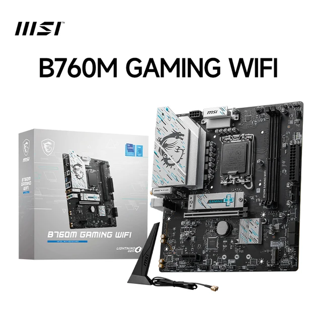 MSI 128GB LGA1700 B760M GAMING WIFI bricolage ordinateur de jeu carte mère intel 12e/13e génération prêt, double PCle 4.0 M.2, ARGB Sync 1