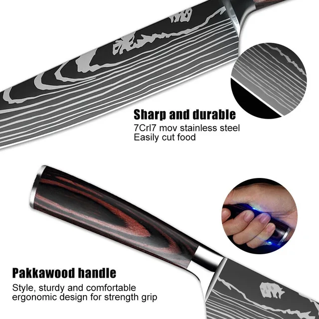 Coltello Kiritsuke giapponese professionale da 8 pollici Coltello da chef da cucina per sushi di pesce ultra affilato in acciaio inossidabile ad alto tenore di carbonio tedesco 3