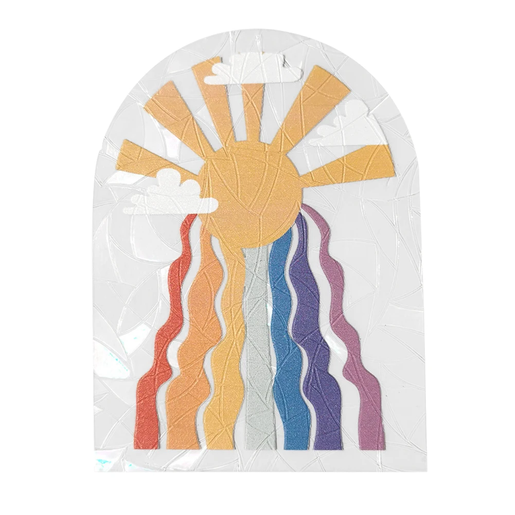 PVC Film Decal Cute Rainbow Light Catcher Sticker Window Decoration Prisms for Home Bedroom Living Room Ornament