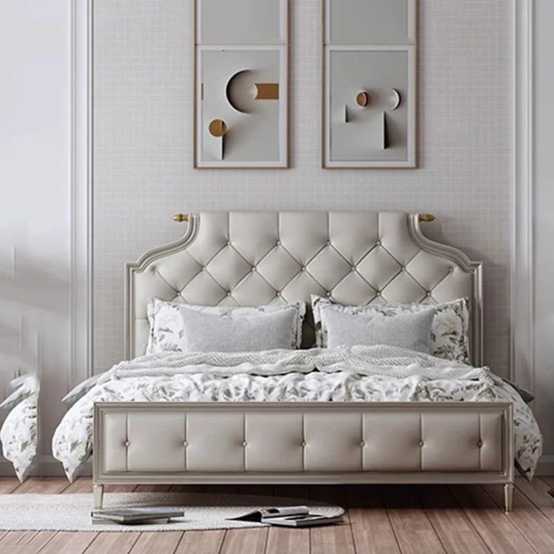 Letto Matrimoniale King Size Estetico Kawaii Struttura Europea Doppio Letto Matrimoniale Modulare Queen Girl Camas Mobili Camera Da Letto Matrimoniale