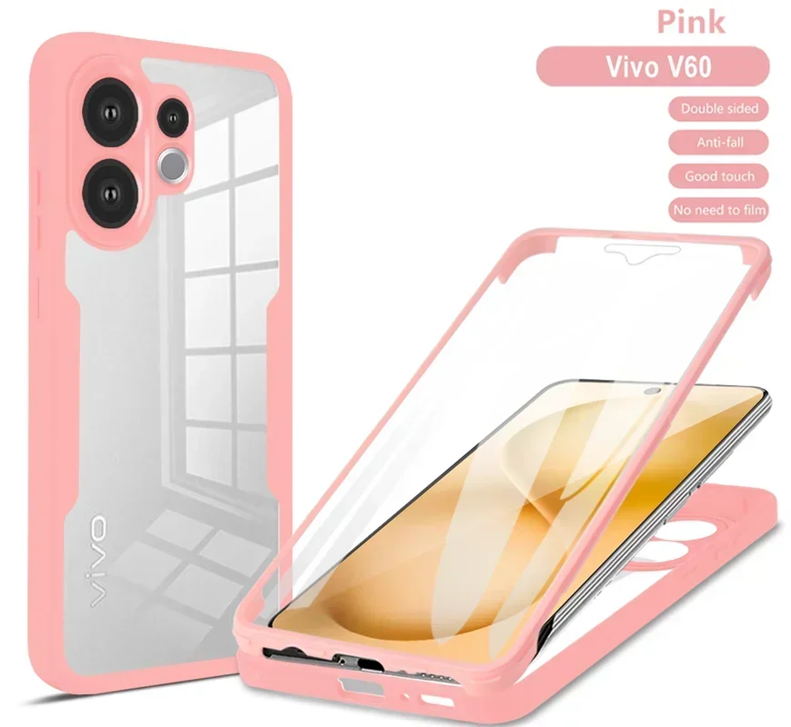 360° Full Protection Transparent HD Phone Case - 3-in-1 Design with PC+TPU Materials