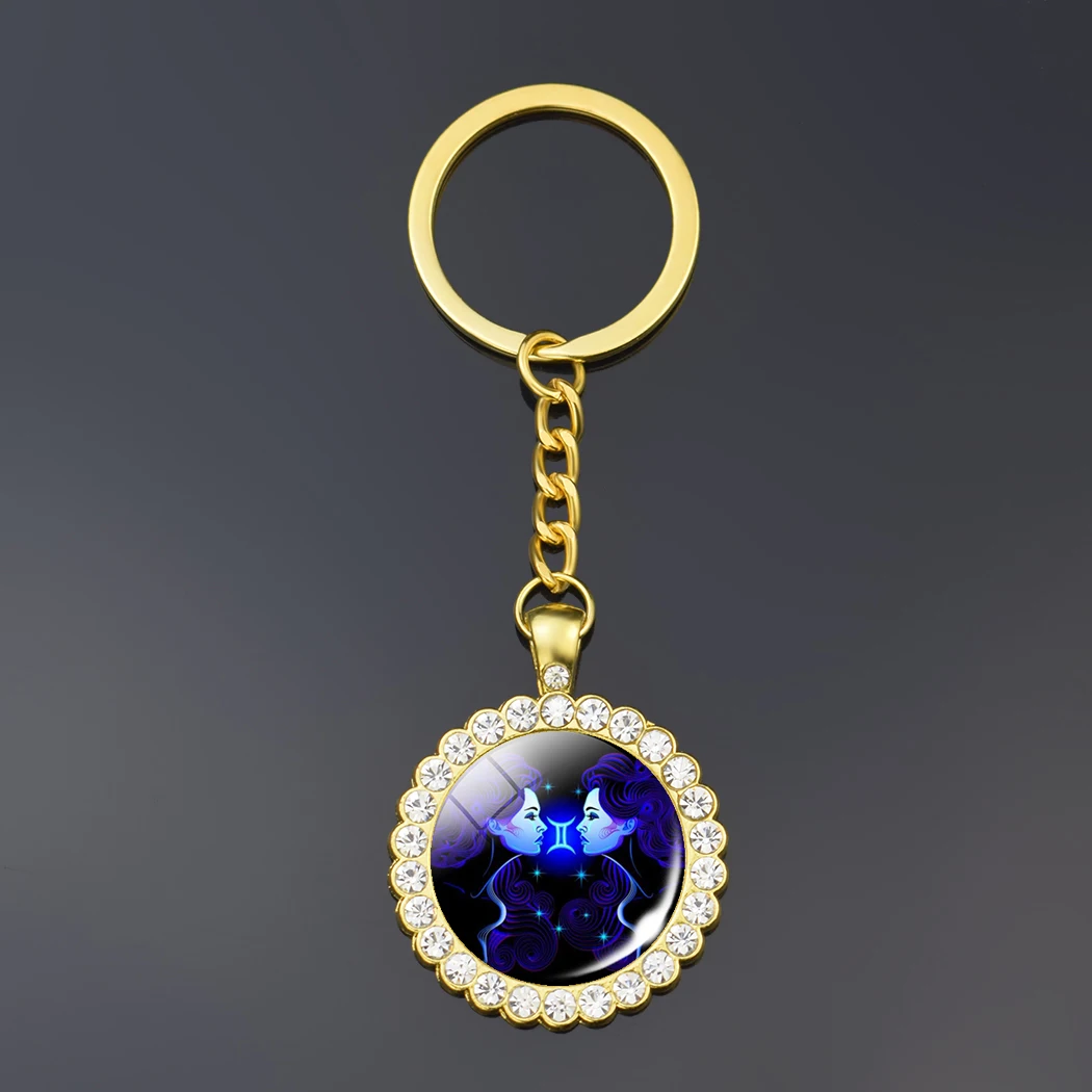 Celestial Zodiac Double-Sided Keychain Gift