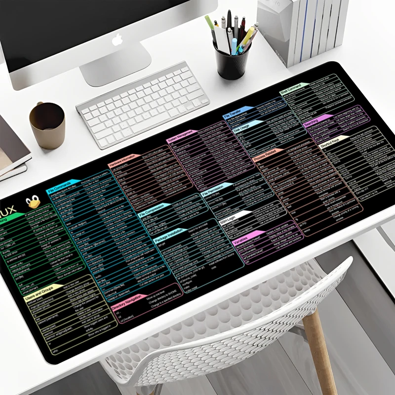 New Linux XXL Commands Line Mouse Pad Large Mousepad Shortcuts for Red Hat Ubuntu OpenSUSE Arch Debian Unix Programmer Desk Mat 3