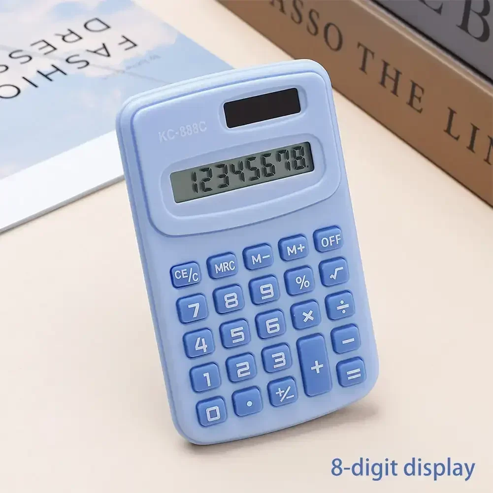 Small Solar Calculator Portable Calculator Cute 8 Digits LCD Electronic Home Office Calculator for Kid Primary School Calculator - 5