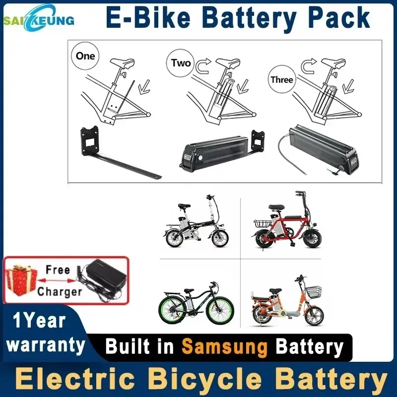 36v48v 52v60v72v SilverFish Lithium Bike Battery 48 Volt Batterie V&eacute;lo 36v 13 Ah Duotts S26 Battery 20 30ah 40 50ah 60ah