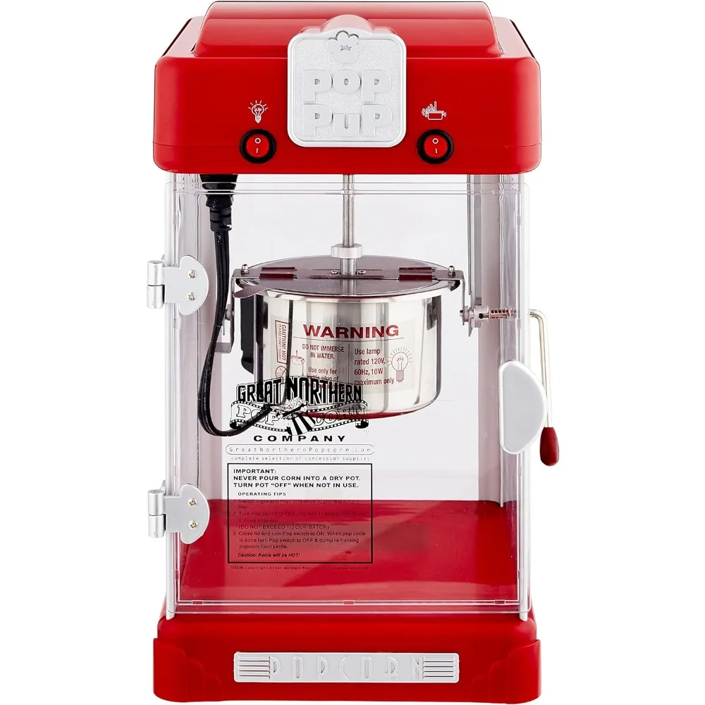 Popcorn Machine-2.5oz Popper with Stainless-Steel Kettle, Serving Tray, Warming Light and Accessories by Great Northern