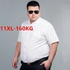 Men Short Sleeve Shirt Summer Casual Oversize Plus Size 7XL 8XL 10XL 11XL Fashion Basic Solid Twill Business White Dress Shirts 1