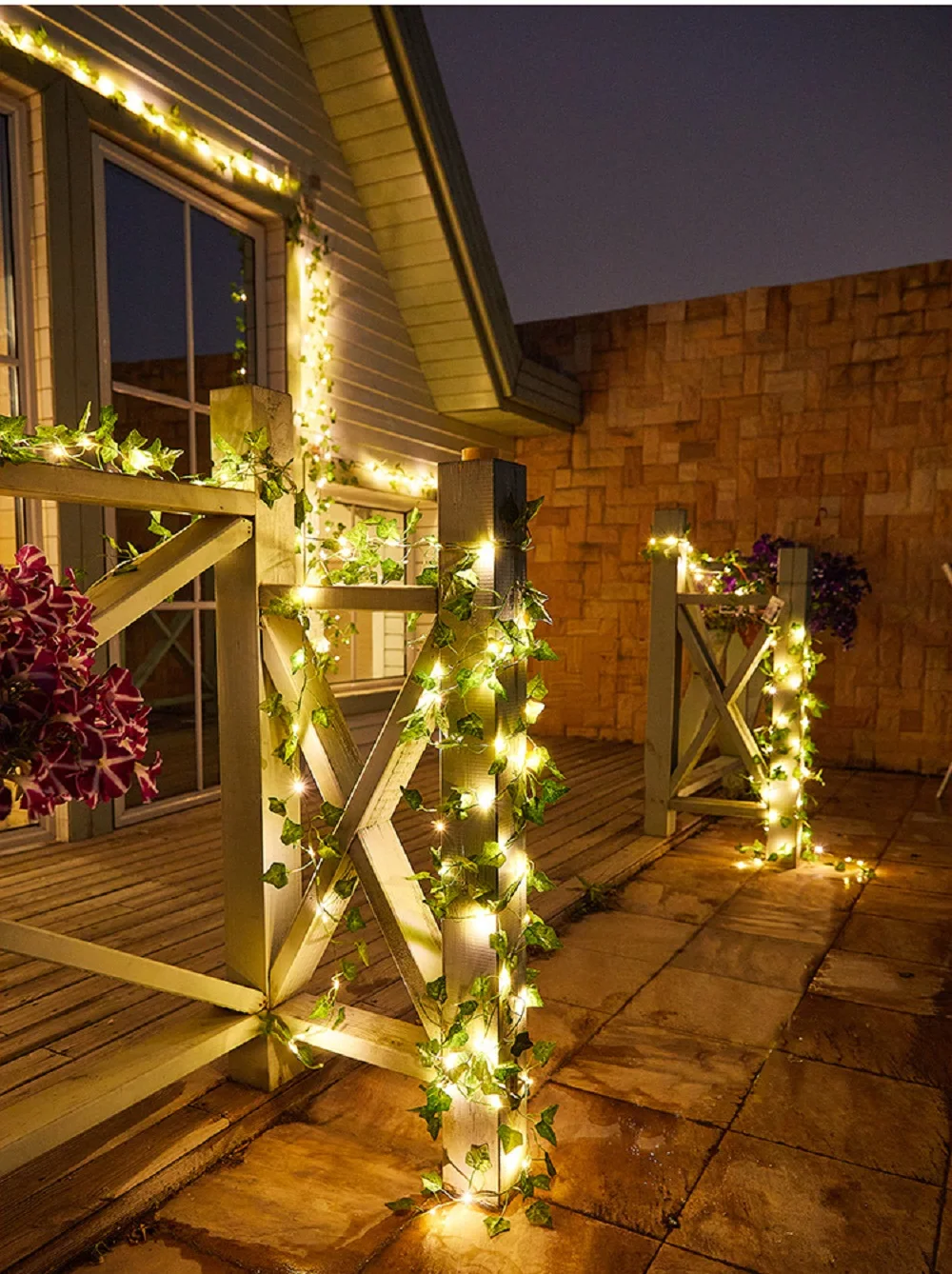 Solar Led Garden Light Outdoor Artificial Ivy String Lights LED Solar Christmas Fairy Lights for Xmas Patio Yard  Wedding Party solar powered string lights