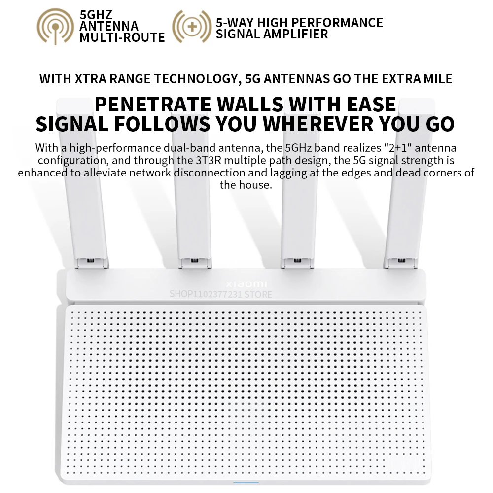 Wireless Router New Xiaomi mijia AX3000T Router IPTV Mesh Networking Gigabit Ethernet Ports Gaming Accelerator Repeater Modem Signal Amplifier
