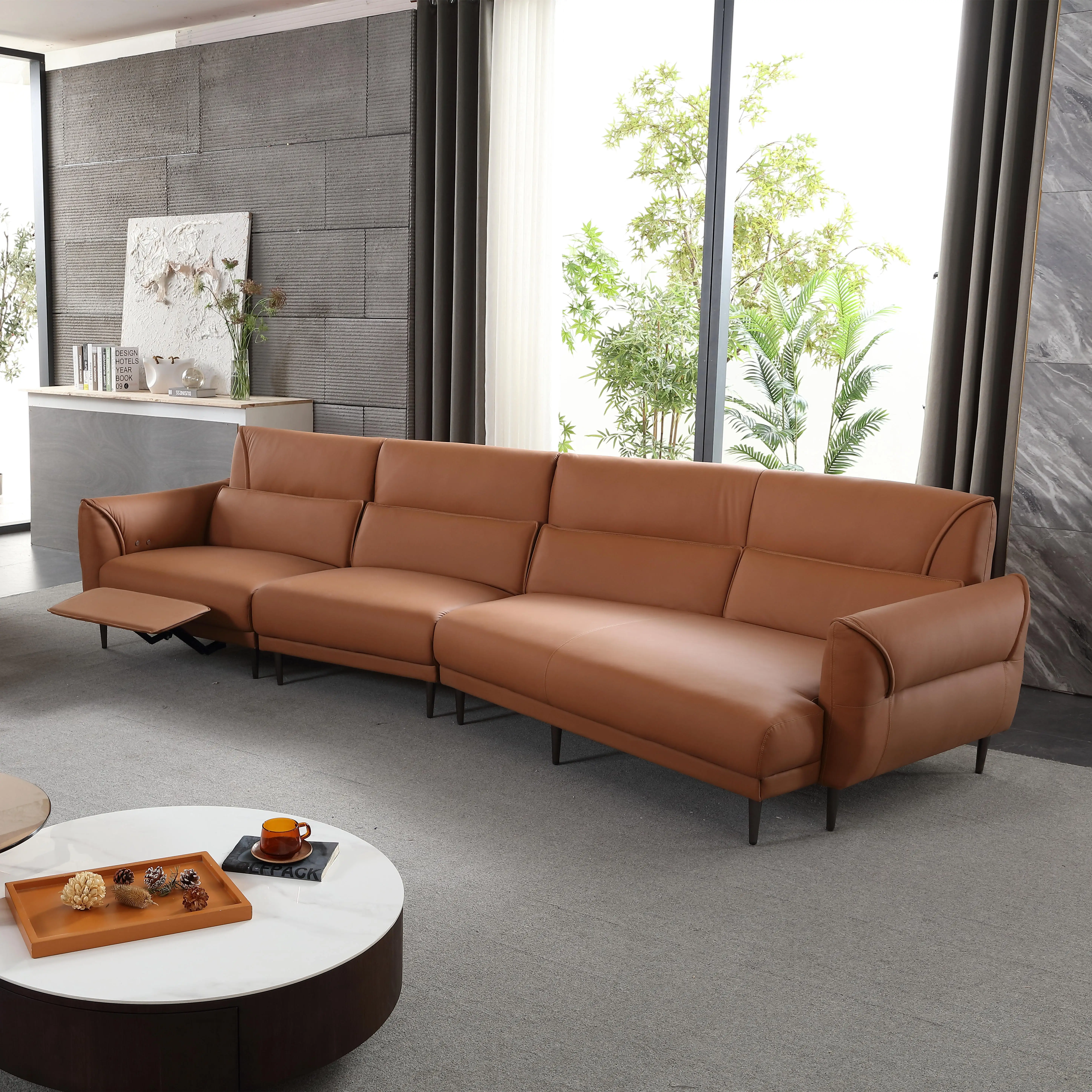 Homejoy 북유럽 섹션 스마트 리클라이너, 모던 럭셔리 전기 모터 소파, 거실 가구 가죽 소파 세트