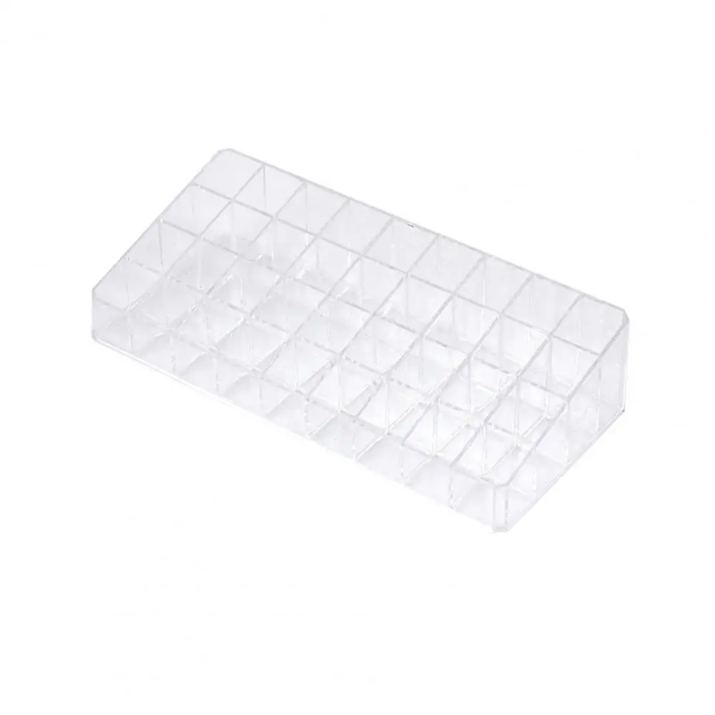 Convenient Plastic Lipstick Storage Box Save Space 12/18/36 Grids Nail Polish Shelf Makeup Lip Gloss Organizer Keep Tidy 2