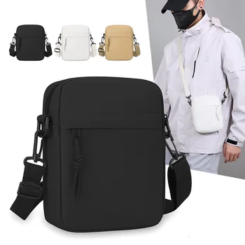 Borsa a tracolla minimalista in tinta unita da uomo Mini borsa casual a tracolla leggera portatile per telefono, borsa a tracolla singola alla moda 1