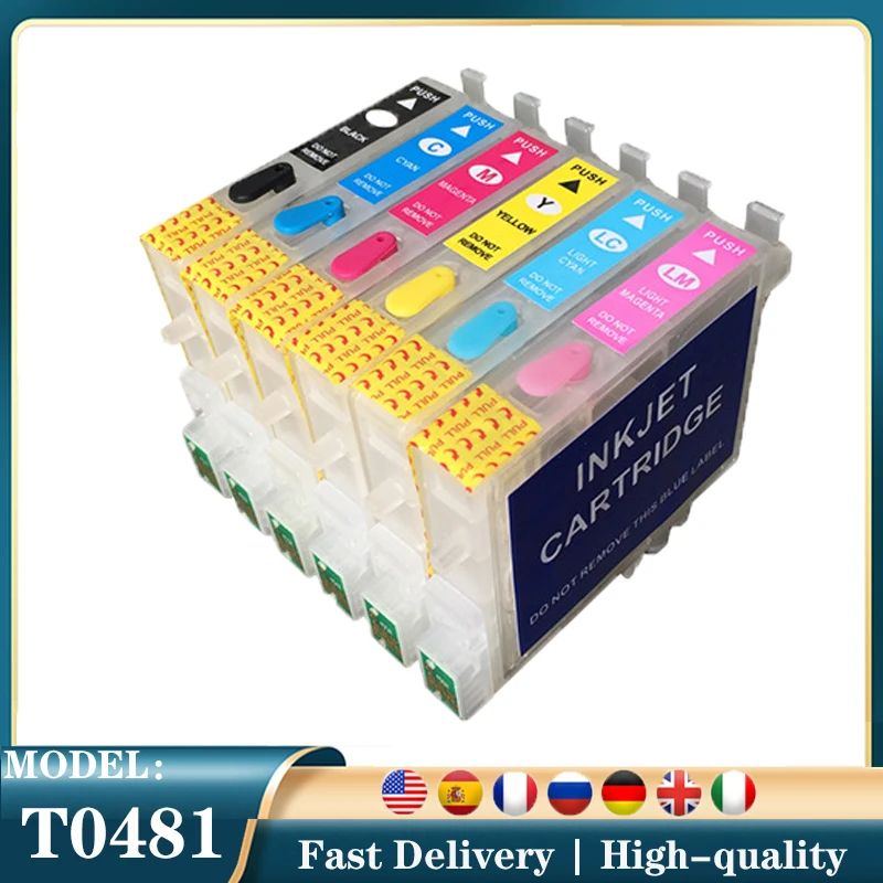 T0481- T0486 многоразовый чернильный картридж для EPSON Stylus Photo RX500 RX600 R300 R300M R200 R220 R320 R340 RX620 чип автосброса T0481- T0486 многоразовый чернильный картридж для EPSON Stylus Photo RX500 RX600 R300 R300M R200 R220 R320 R340 RX620 чип автосброса