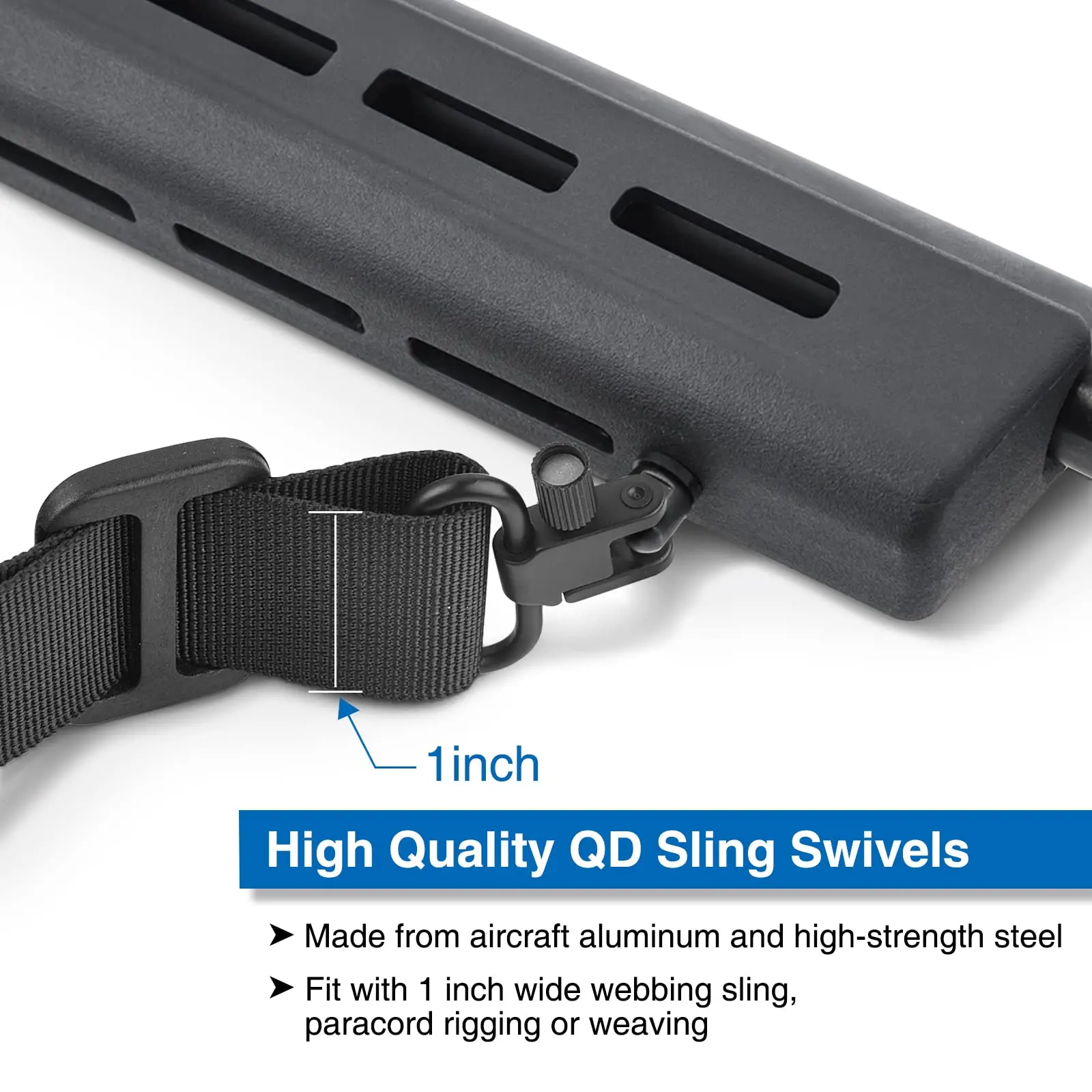 CVLIFE Sling Swivel Sling Mount, 1/1.25 inches Two Point Swivels, Quick Attach/Release Rifle Clips with Heavy Duty