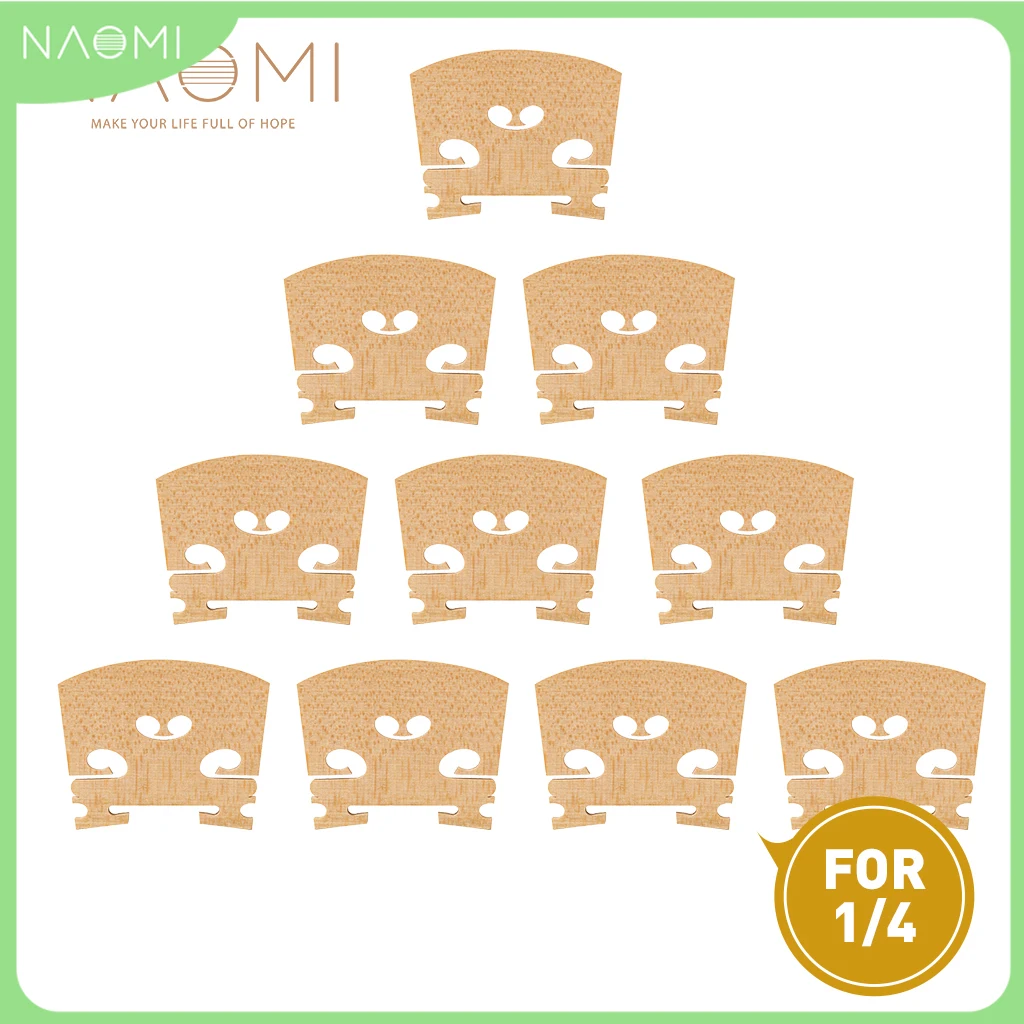 

NAOMI 10pcs/1set 1/4 Violin Bridge Natural Dried Selected Maple Exquisite And Smooth Quality DIY Violin Parts