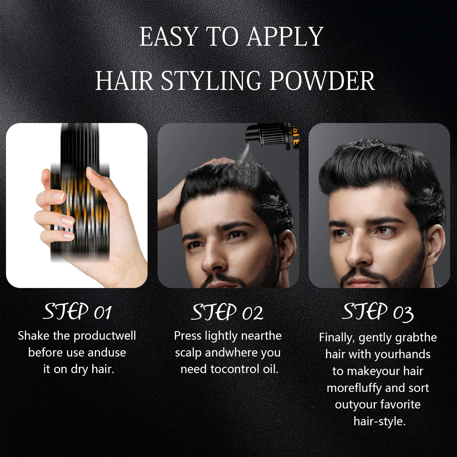 LOCKMIO Hair Styling Powder Increase Volume Capturing Modeling Hairstyles Long-Lasting Texture Powders Spray Unisex 5
