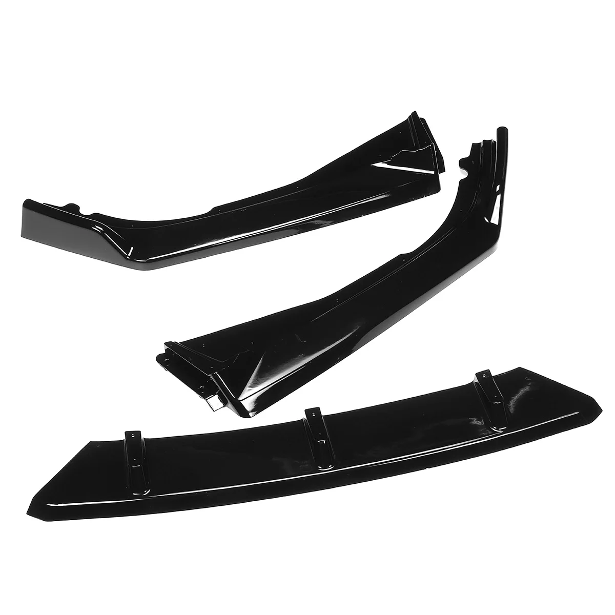Glossy Black Front Bumper Lip Spoiler Cover Trim for Car Exterior