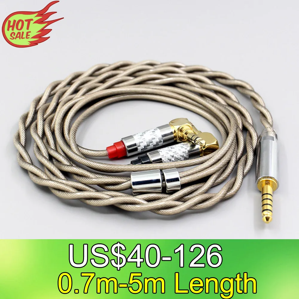 

LN007827 Type6 756 core 7n Litz OCC Silver Plated Earphone Cable For Verum 1 One Headphone Headset L Shape 3.5mm Pin