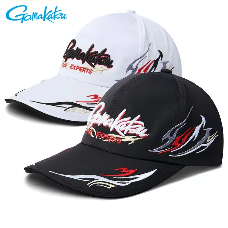Gamakatsu Fishing Hat with Clip Windproof Sunscreen Bucket Hats Breathable Baseball Cap Men's Outdoor Moisture Wicking Cap