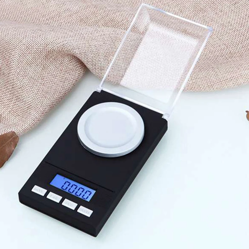 정밀 전자 체중계 디지털 체중계 포켓 체중계, 50G 보정 무게추 LCD 디스플레이, 50G, 0.001G
