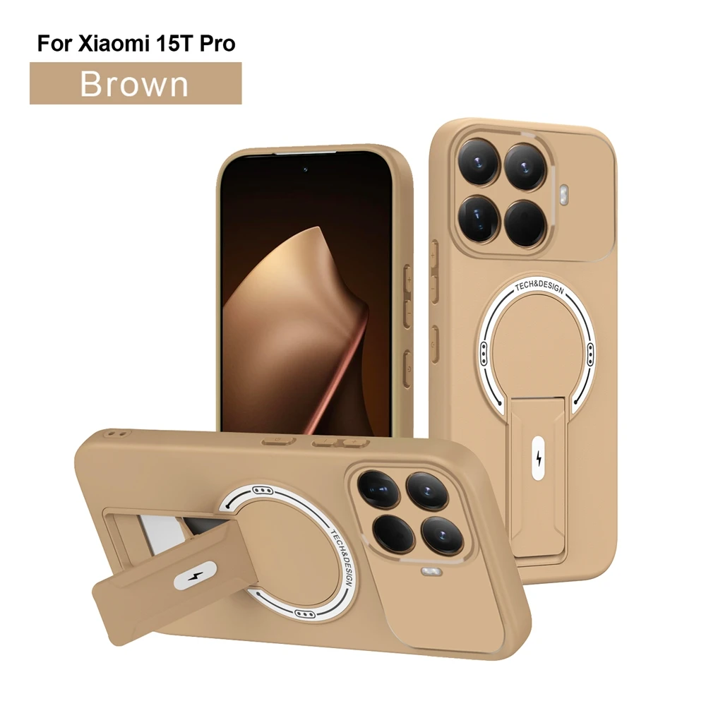 Luxury Invisible Stand Magnetic Case with Wireless Charging and Anti-Fall Protection