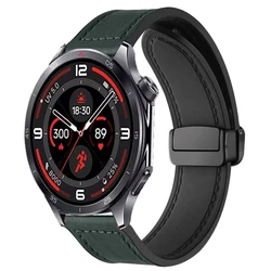 Dual - Tone Silicone and Leather Watch Strap - 22mm/20mm - OPPO Watch X3 X2 X (Green)