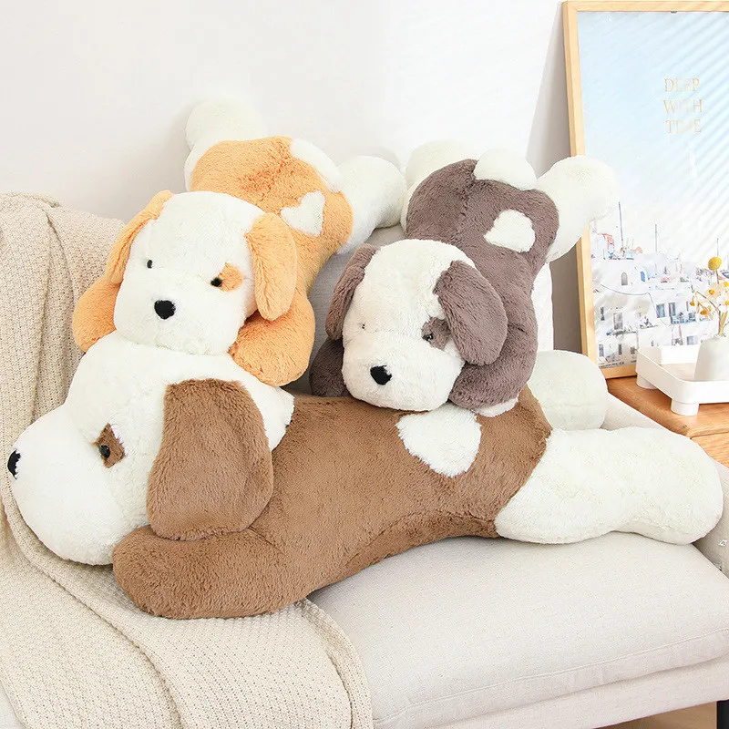 Hot Nice Huggable Giant Plush Toy Big Sleeping Dog Stuffed Striped T-shirt Puppy Soft Animal Pillow Baby Girls Birthday Gift