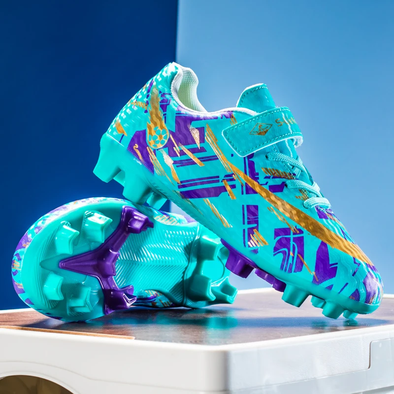 New Kids Training Sports Soccer Shoes Outdoor Football Shoes Boys Girls Comfortable Professional Cleats Wear-Resistant Unisex