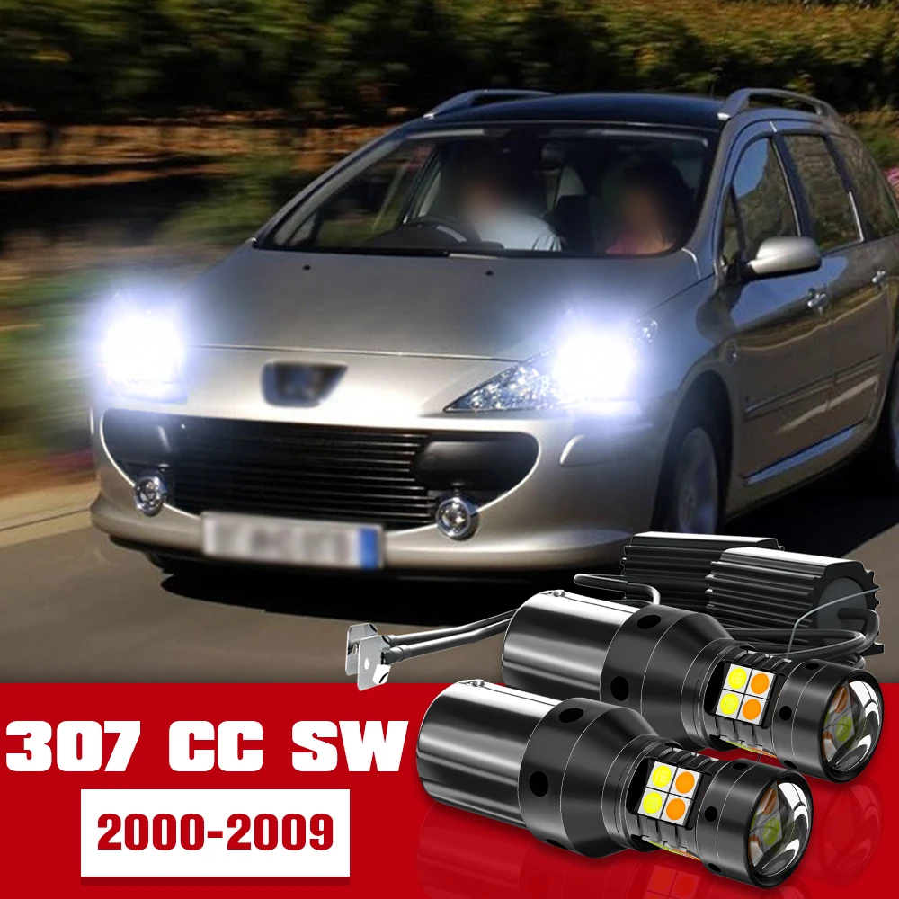 

2x Dual Mode Turn Signal+Daytime Running Light Accessories LED DRL For Peugeot 307 CC SW 2000-2009 2003 2004 2005 2006 2007 2008