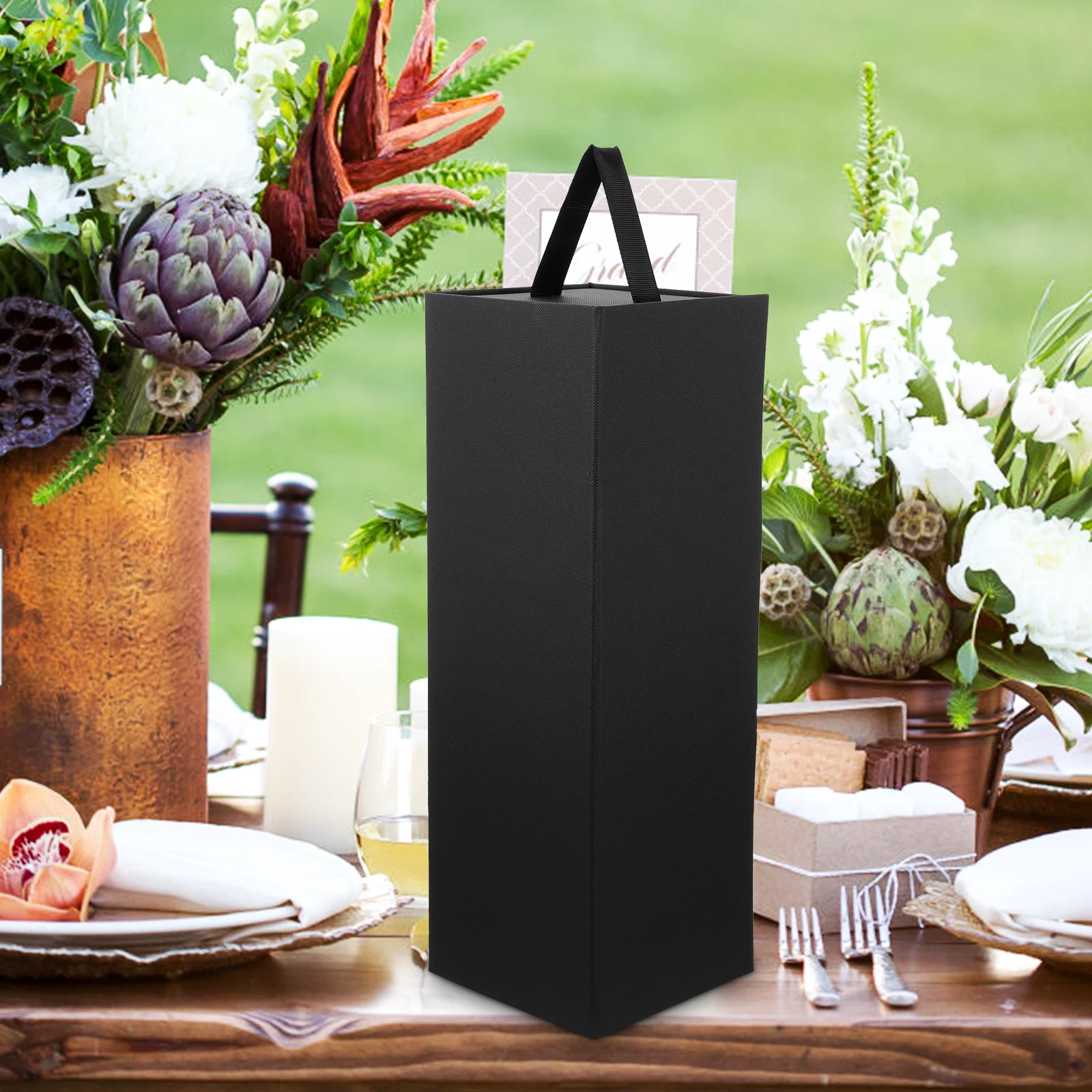 Single Wine Box Black Bottle Case – Durable Reusable Holder for 750ml Wine, Travel &amp... - SKU WBBC2108 - UGI Packaging