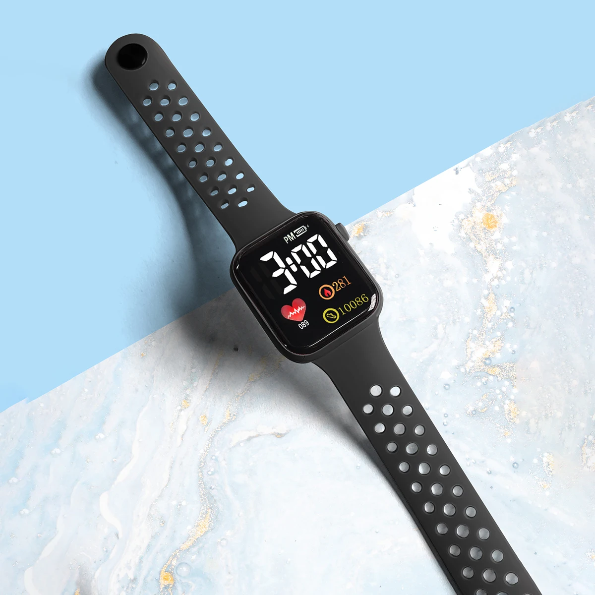 Children's Smart Watch Personalized Fashion Square Love Electronic Watch Boys and Girls Sports Watch Bracelet 3