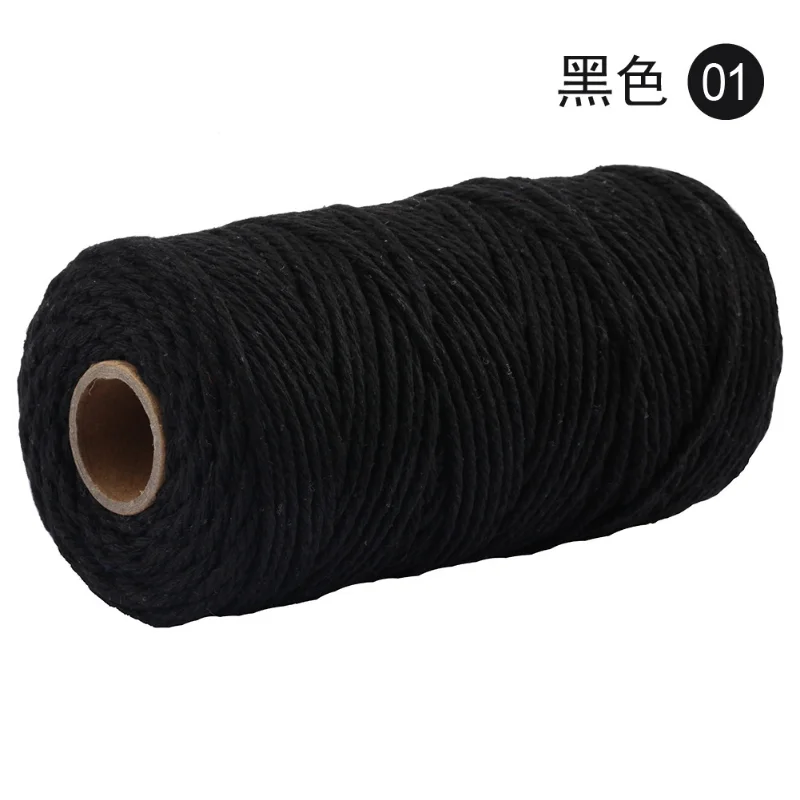 cotton rope 2 yard Monochrome Cotton Rope Diy Hand-woven Rope 2mm Thick Colored Cotton Thread Weaving Tapestry Binding
