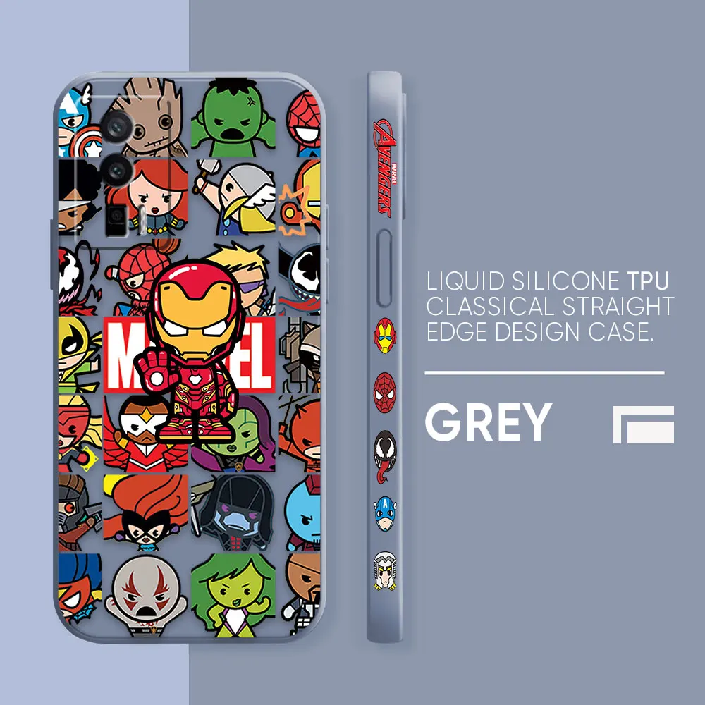 thumbnail image 1 of Case For Redmi K60E K60 K50 K40S K40 K30 9A 9 8A 10 Pro 4G 5G Simple Liquid silicone Case Marvel Cartoon Iron Spider-Man Poster, 1 of 5