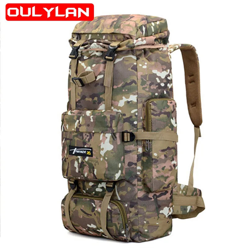 

Outdoor Camping Tactical Bag training Equipment Backpack 70L Large Capacity Mountaineering Bag Camping Waterproof 3D Backpack