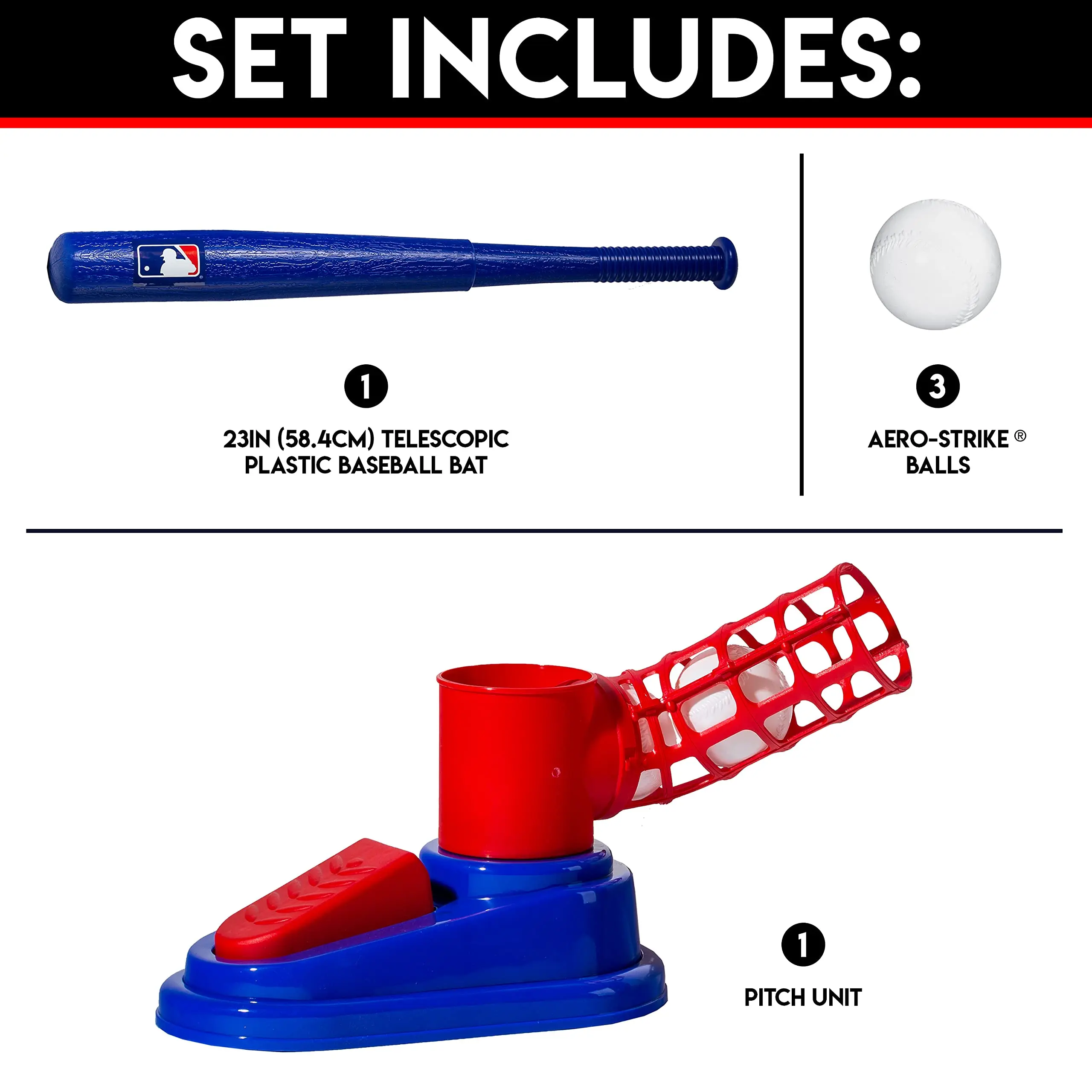 Set De Baseball Cannon Sports - 2 Battes Plastique Rouges + 6 Balles - Enfant/adulte