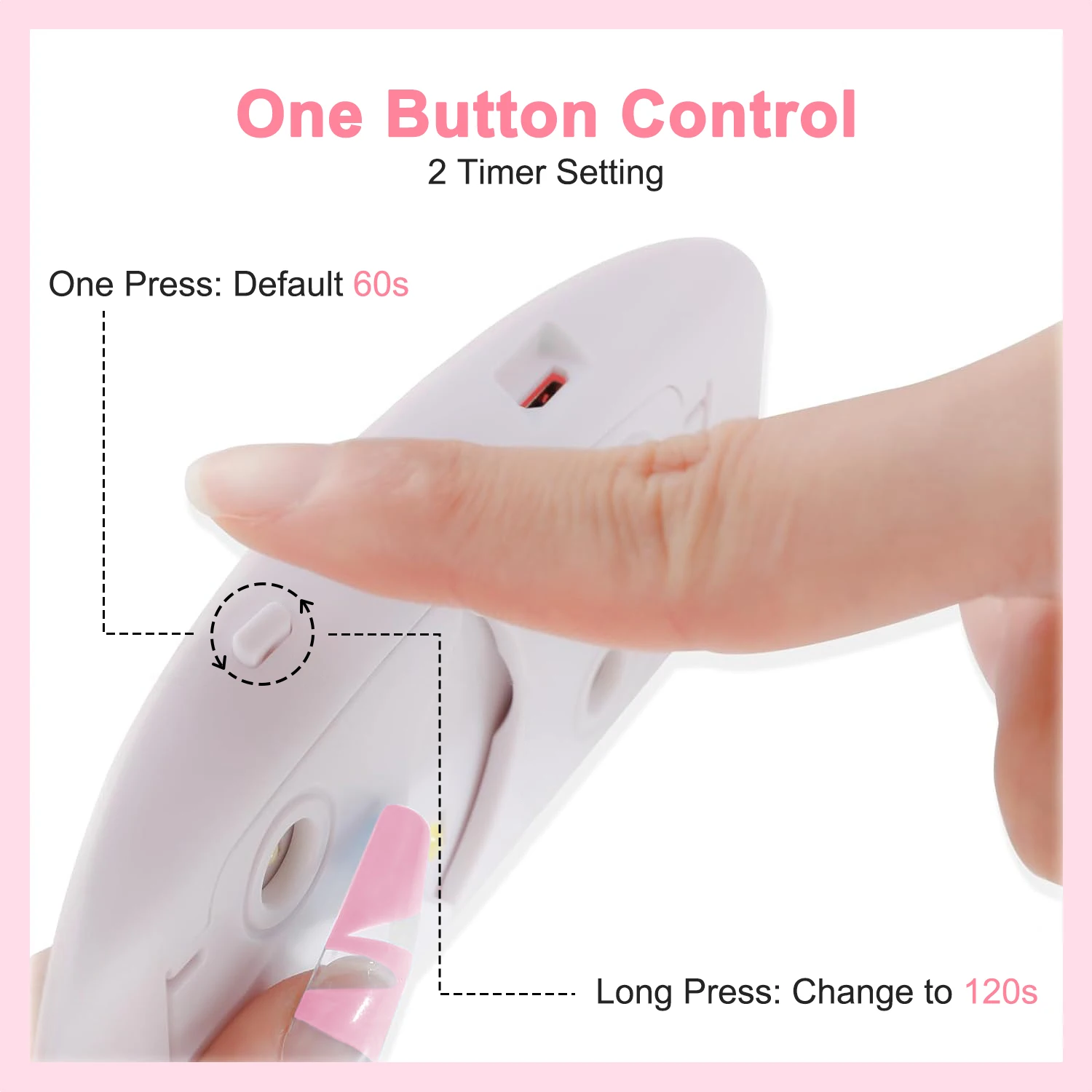 Mini 6W UV LED Lamp 2 Timer Setting USB Foldable Nail Dryer for Gel Polish Polygel Manicure 4