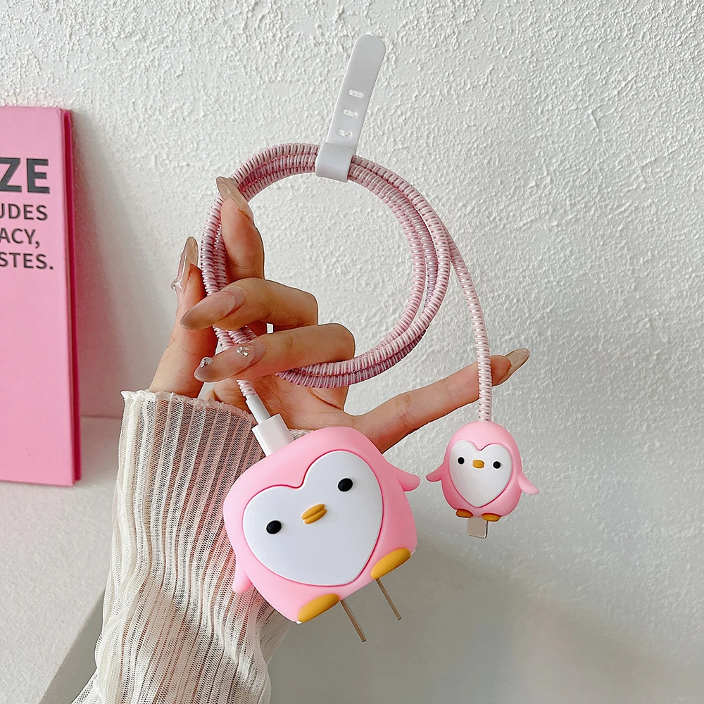 Penguin Charging Data Cable Protector for iPhone 18/20w Charger
