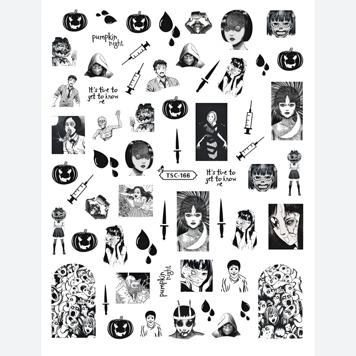 TSC-380 かわかみ とみえ,Tomie,Kawakami Tomie,Anime 3d Nail Art Stickers Nail Stickers