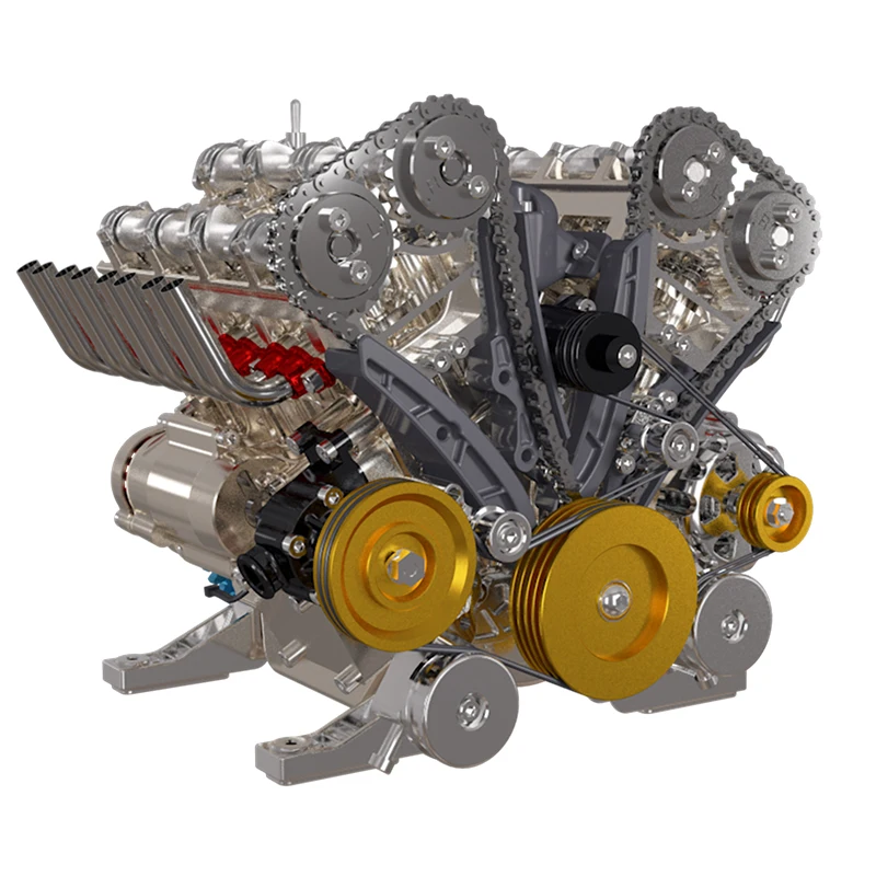 Kit de montaje mecánico de Metal completo, modelo de motor V8, 3D,  experimento de ciencia, juguete de Física