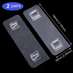 Set of Transparent Self - Adhesive Wall Hooks (2adhesiveLONG 2pair)