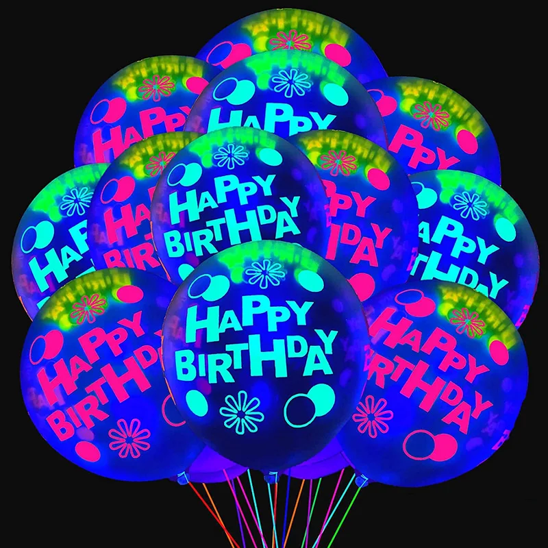 

50PCS 12inch Fluorescent Balloon Glow In The Dark Glow Luminous Love Heart Latex Baloon for Wedding Birthday Party Decoration