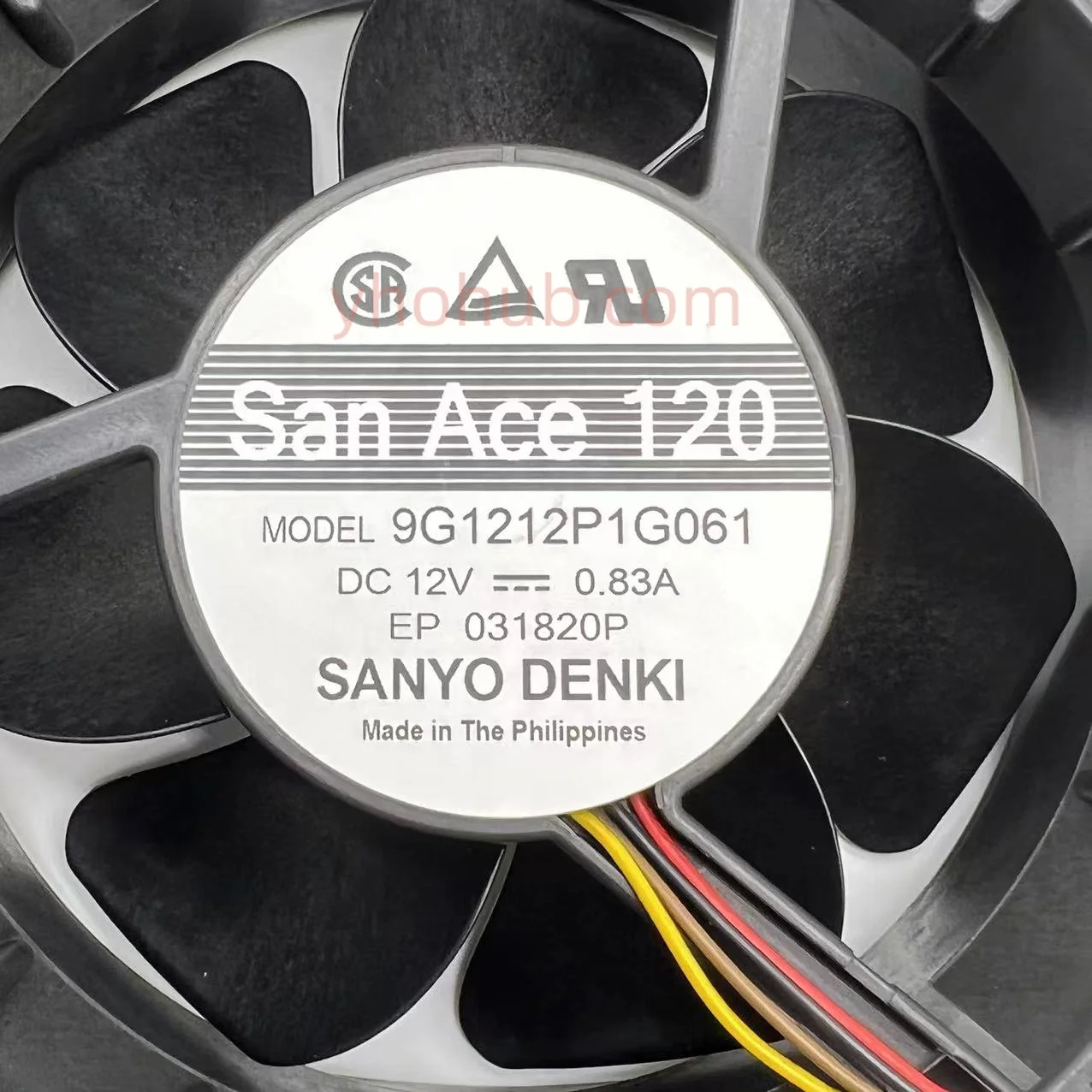 fios da c.c. 12v 0.83a 120x120x38mm de sanyo denki 9g1212p1g061