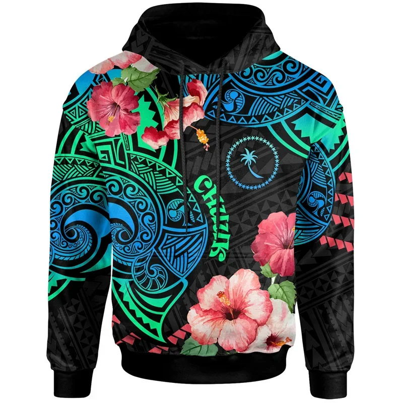 

3D Chuuk State Coat Of Arms Polynesian Tattoo Lapu Lapu Sun Tribal Sweatshirts Hoodies y2k clothes Fashion Hooded Pullovers