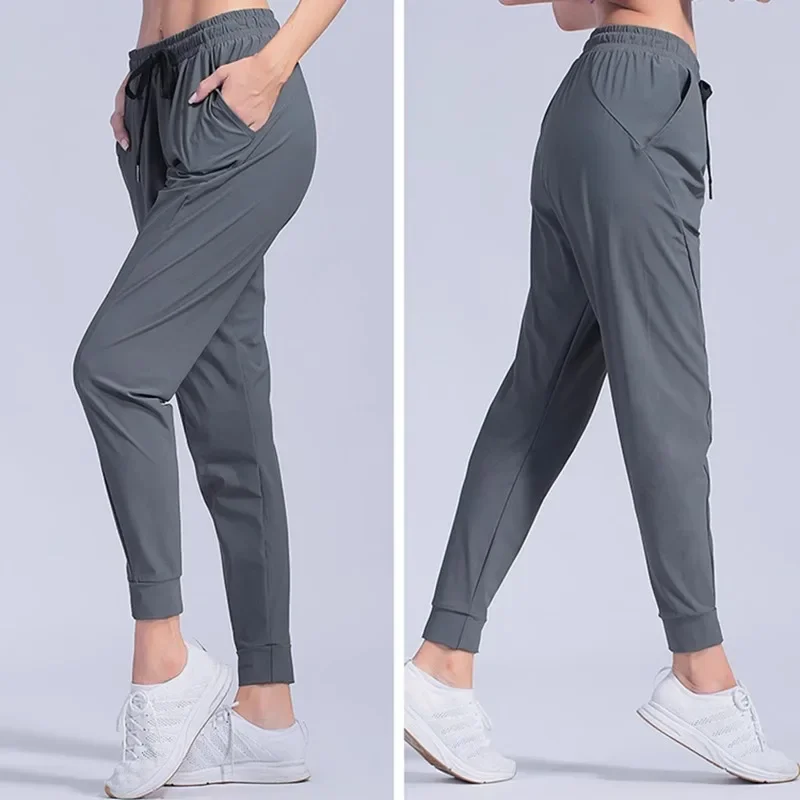 Quick Dry Ice Silk Sports Pants Women Loose Yoga Pants Sports Trousers Exercise Fitness Running Jogging Workout Sport Pants 3