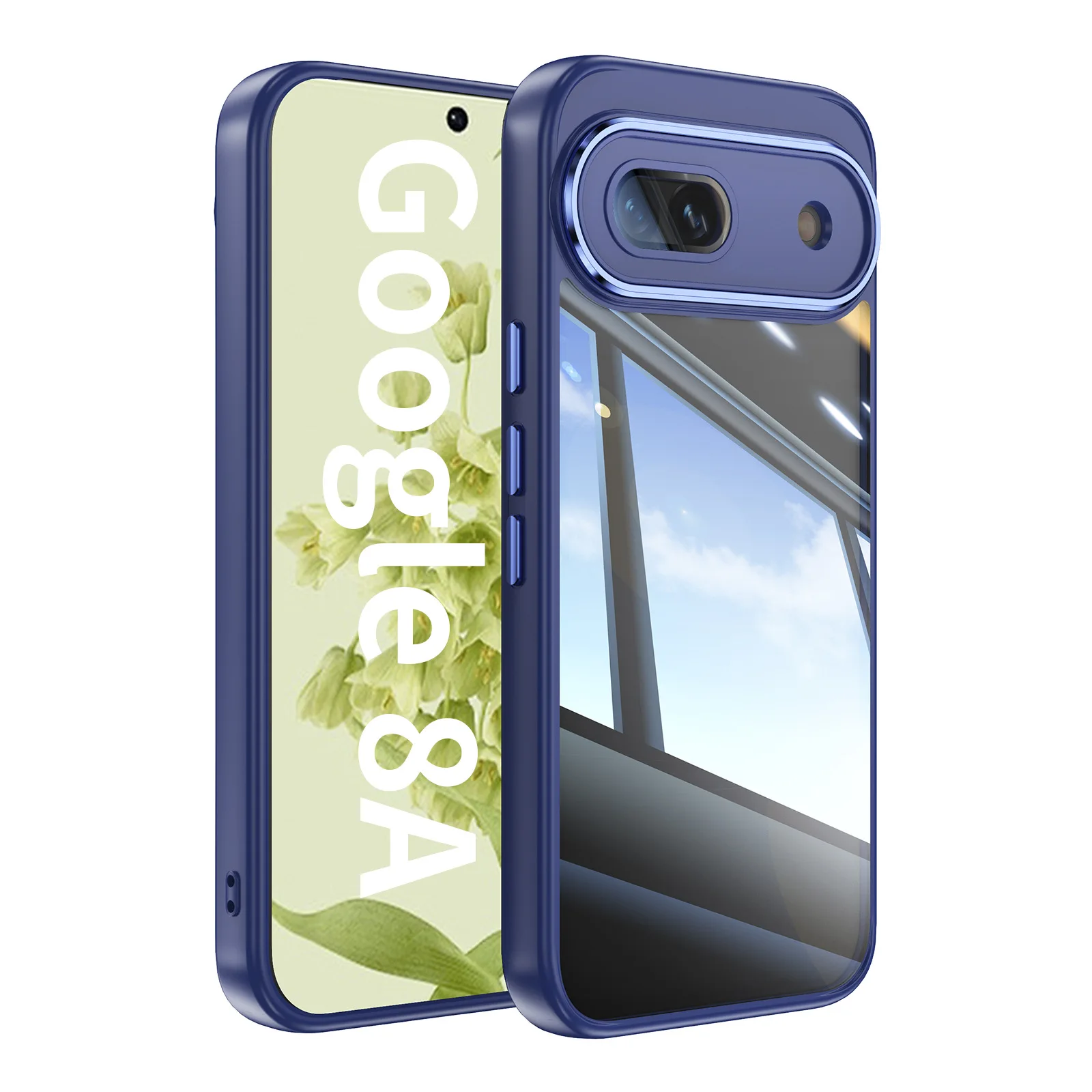 Transparent Protective Back Plate with Stylish Metal Lens - Full Cover Phone Case