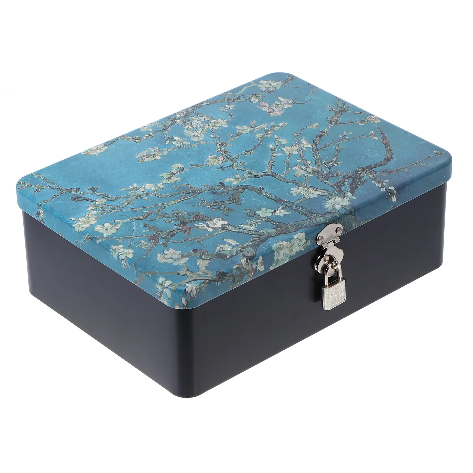 

Storage Box Retro Style Gift Case With Padlock Keys For Organization Tinplate Medicines Sundries Gift Desk Organizer