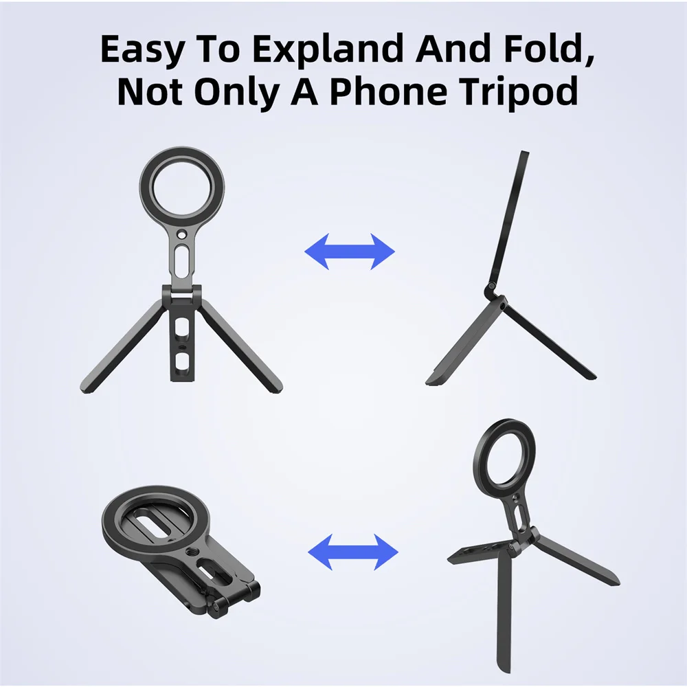 Aluminum Phone Tripod Stand with Magnetic Mount for iPhone and Android